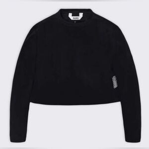 NWT Rains Fleece Cropped Sweatshirt in Black Size XL